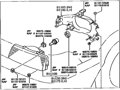 Toyota 81150-02020 Composite Headlamp