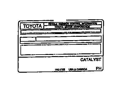 Toyota 11298-21080 Plate,  Emission Control Information