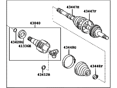 Toyota 43420-47011 Shaft Assy,  Front Drive,  LH