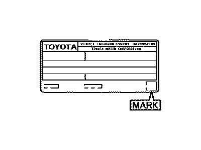 Toyota 11298-0V320 Label,  Emission Control Information