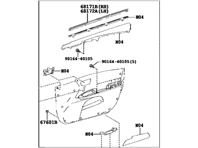 Toyota 67620-07141-20 Board Sub-Assy,  Front Door Trim,  LH