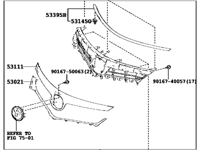 Toyota 53101-07130 Grille Sub-Assy,  Radiator