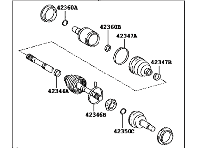 Toyota 42340-0E070 Shaft Assy,  Rear Drive,  RH