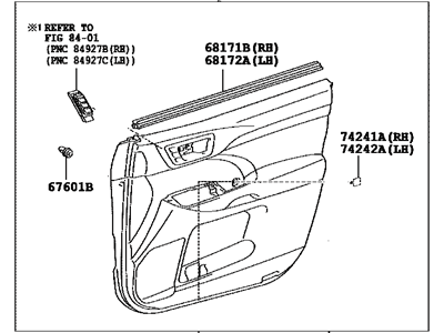 Toyota 67610-0E290-C1 Board Sub-Assy,  Front Door Trim,  RH