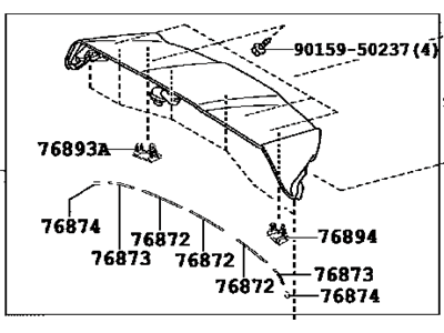 Toyota 76085-0E920 Spoiler Sub-Assy,  Rear