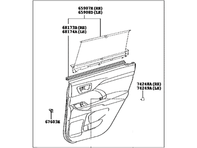 Toyota 67640-0E770-C0 Board Sub-Assy,  Rear Door Trim,  LH