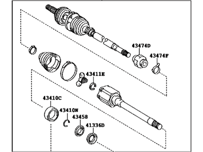 Toyota 43410-0E240 Shaft Assy,  Front Drive,  RH