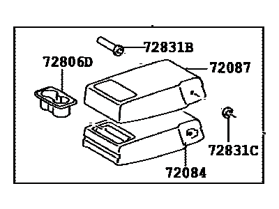 Toyota 72830-0E230-E1 Armrest Assy,  Rear Seat,  Center