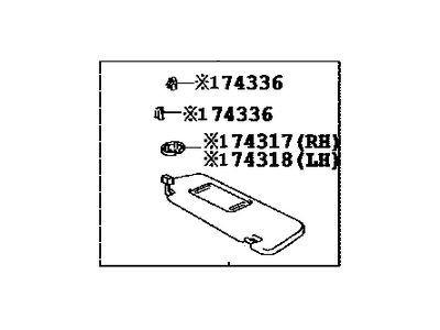 Toyota 74320-33A00-B2 Visor Assy,  LH