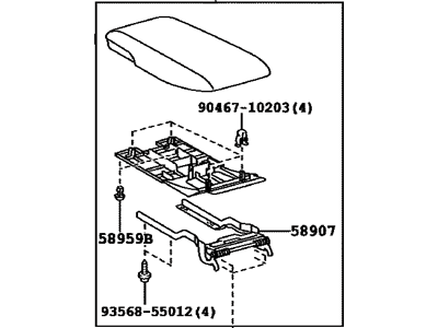 Toyota 58905-33320-E0 Door Sub-Assy,  Console Compartment