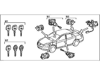 Toyota 69005-33A21 Cylinder Set,  Lock