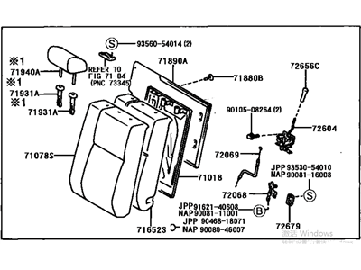 Toyota 71490-33180-E0 Back Assembly, Rear Seat, Driver Side (For Separate Type)