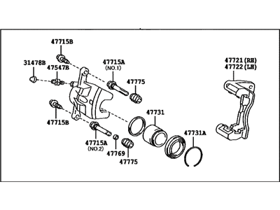 2000 Toyota Camry Brake Caliper - 47730-33181