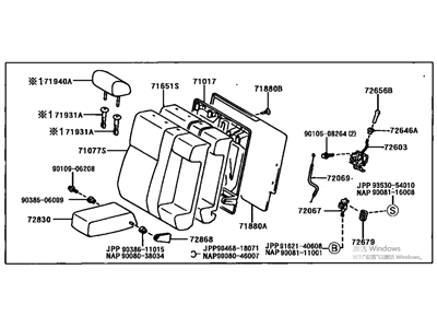 Toyota 71480-33240-E0 Back Assembly, Rear Seat, Passenger Side (For Separate Type)