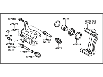 2000 Toyota Camry Brake Caliper - 47750-33181