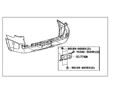 Toyota 52159-60965 Cover,  Rear Bumper