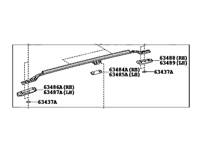 Toyota 63408-60100 Carrier Sub-Assy,  Roof,  LH
