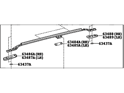Toyota 63407-60110 Carrier Sub-Assy,  Roof,  RH