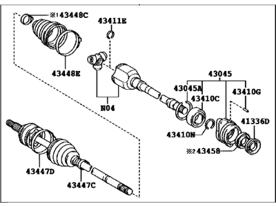Scion 43410-21110 Shaft Assy,  Front Drive,  RH