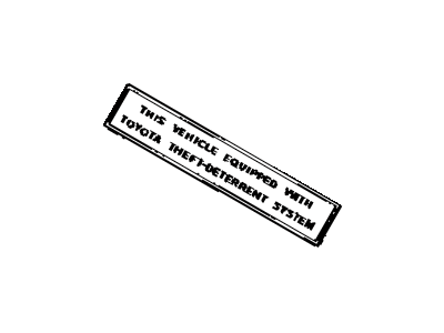 Toyota 74515-14010 Plate,  Theft Warning