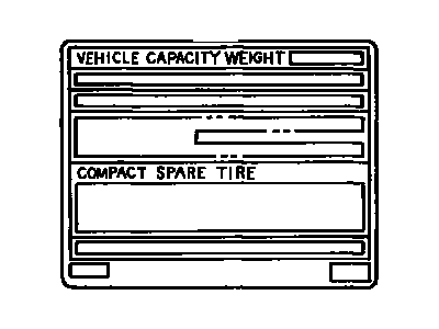 Toyota 42661-16552 Tire Info Label