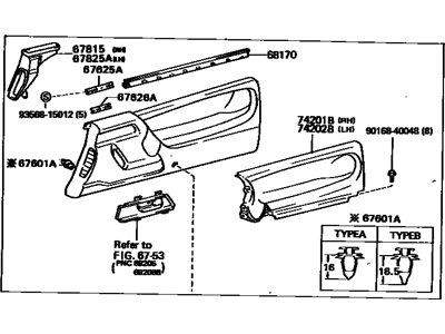 Toyota 67610-28360-B0 Upper Trim Panel