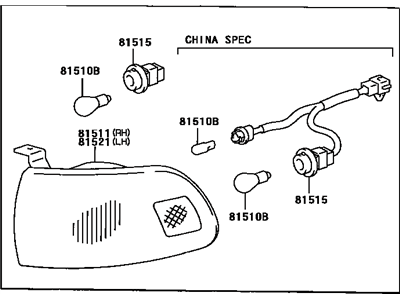 Toyota 81510-95D00 Combination Lamp Assy