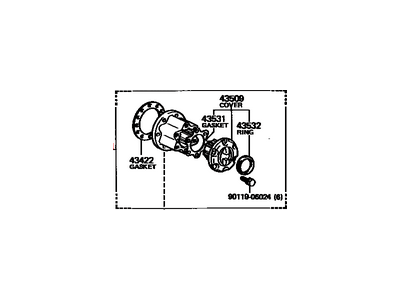 43530-69045 Toyota Hub Assembly, Free Wheel Illustration 1 of 1