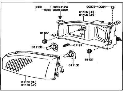 Toyota 81110-33010 Headlamp Assy,  RH