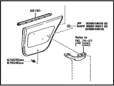 Toyota 67630-33031-K0 Rear Door Trim