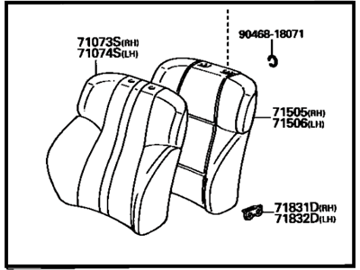 Toyota 71040-20040-C0 Seat Back Assembly