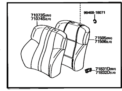 Toyota 71040-20020-C0 Seat Back Assembly