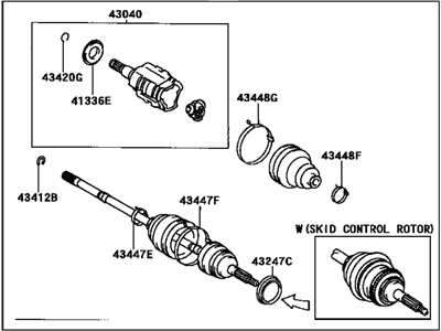 Toyota 43420-20441 Shaft Assy,  Front Drive,  LH