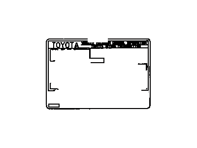 Toyota 11298-75690 Plate,  Emission Control Information