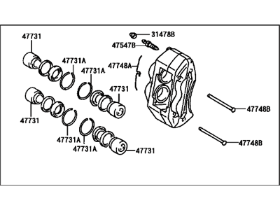 Toyota 47730-35100 Cylinder Assembly, Front Disc Brake, Passenger Side