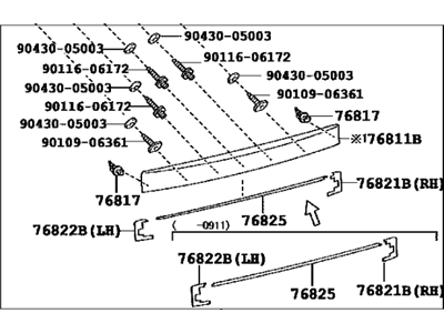 Scion 76801-12A00-K1 Garnish Sub-Assy,  Back Door,  Outside