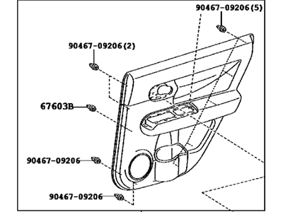 Toyota 67640-12G40-B1 Board Sub-Assembly, Rear Door Trim, Driver Side