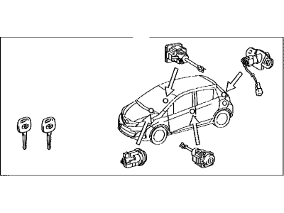 Toyota 69005-52L20 Cylinder Set,  Lock