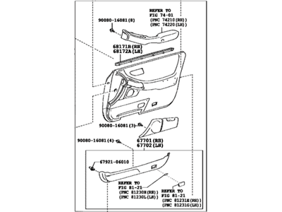 Toyota 67610-AC170-A0 Board Sub-Assembly, Front Door Trim, Passenger Side