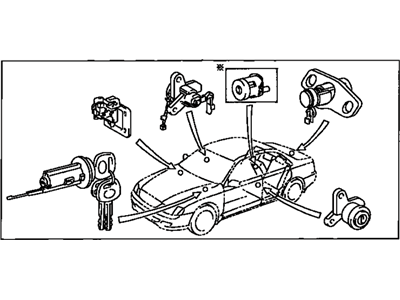 Toyota 69005-41140 Cylinder Set, Lock
