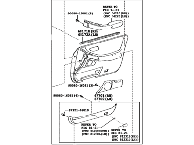 Toyota 67620-AC090-A0 Board Sub-Assembly, Front Door Trim, Driver Side