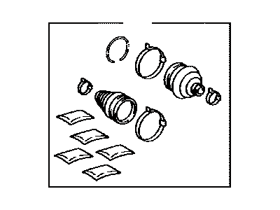 Toyota 04438-06140 Boot Kit,  Front Drive Shaft,  In & Outboard,  RH