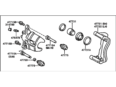 Toyota 47750-06040 Cylinder Assy,  Disc Brake,  LH