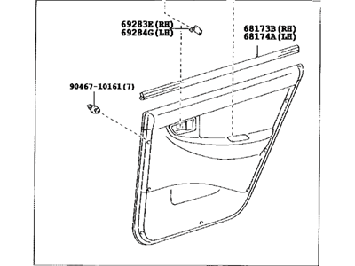 Toyota 67640-1K431-B0 Board Sub-Assy,  Rear Door Trim,  LH