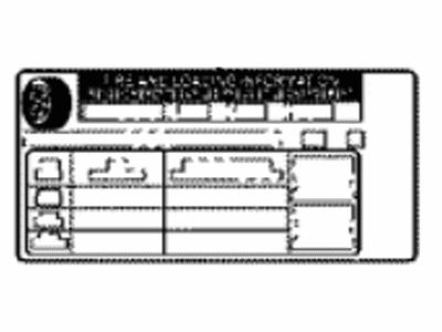 Toyota 42661-AF013 Tire Pressure Label