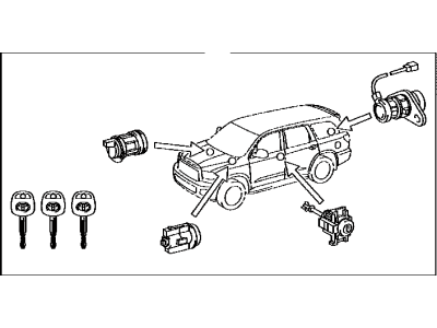 Toyota 69005-0C130 Cylinder Set,  Lock