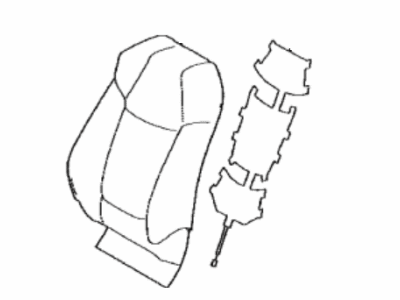 71074-0ZP81-B3 Toyota Seat Back Cover, Black, Driver Side Illustration 1 of 1