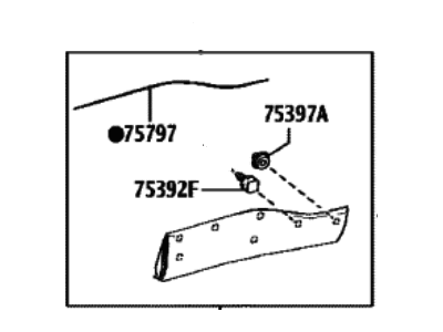 Toyota 75077-0A040 Moulding Sub-Assy,  Rear Door Outside Lower RH