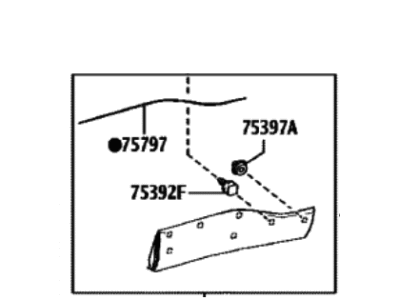 Toyota 75078-0A040 Moulding Sub-Assy,  Rear Door Outside Lower LH