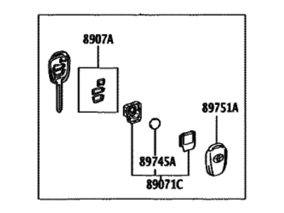 Toyota 89070-0A330 Transmitter Assembly, Door Control (Cut Key)